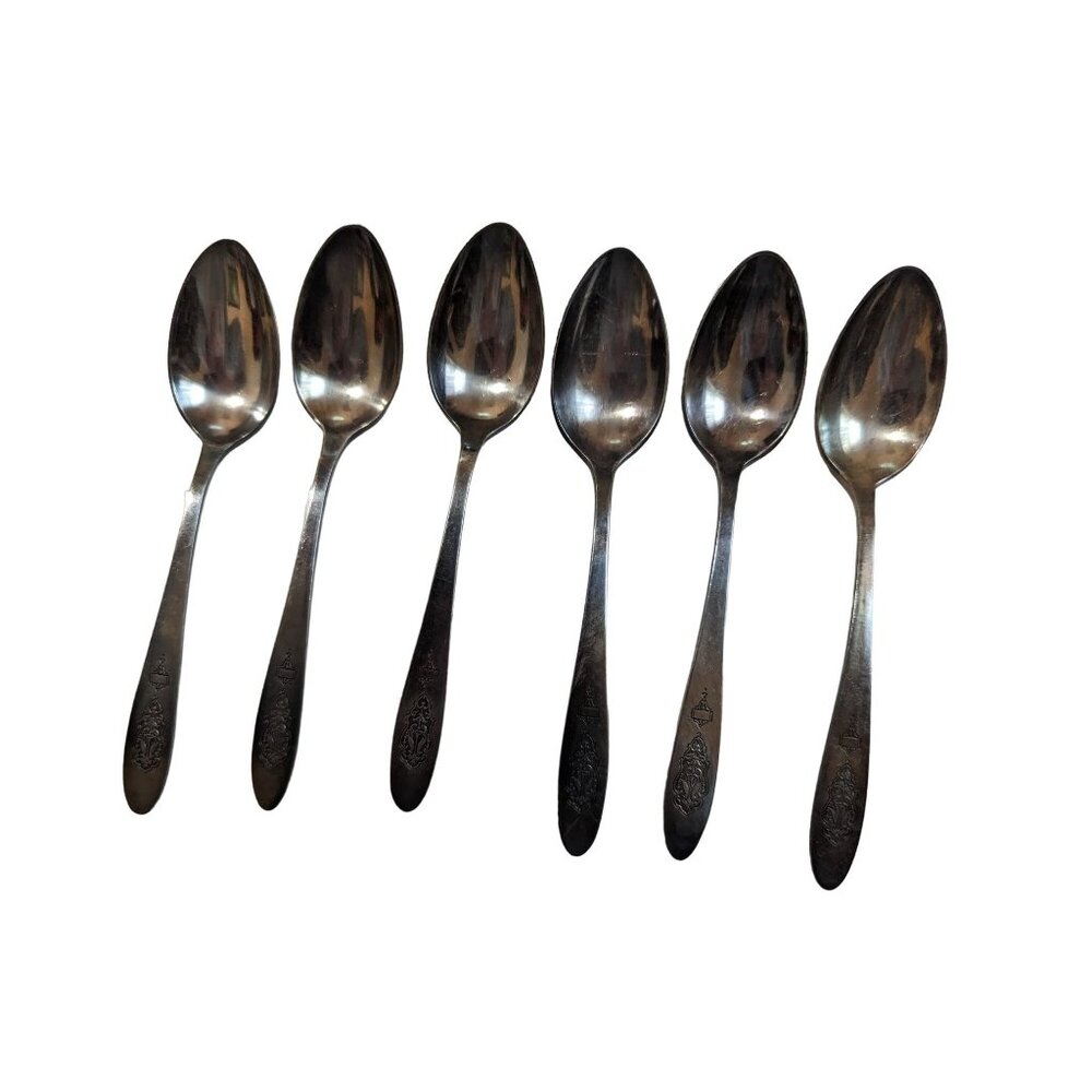 vintage Oneida Bird of Paradise 1923 Community silver plate  Teaspoons set of  6